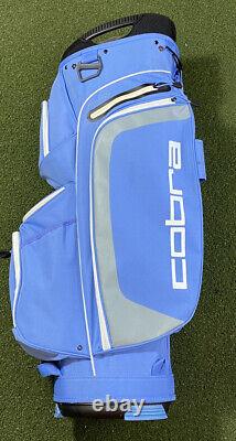 Cobra Ultralight Pro Cart Golf Bag Blue White 14-Way Divide Strap