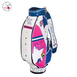 DULLY NA DOG Golf Cart Bag Ladies 5-way 9 × 47 in Synthetic Leather Navy / Pink