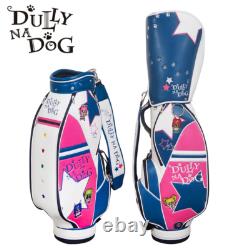 DULLY NA DOG Golf Cart Bag Ladies 5-way 9 × 47 in Synthetic Leather Navy / Pink