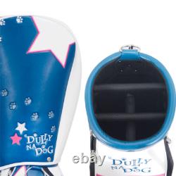 DULLY NA DOG Golf Cart Bag Ladies 5-way 9 × 47 in Synthetic Leather Navy / Pink