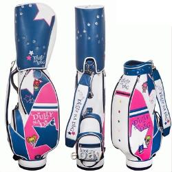 DULLY NA DOG Golf Cart Bag Ladies 5-way 9 × 47 in Synthetic Leather Navy / Pink