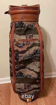 Daiwa Coach Collection Cart Golf Bag TAPESTRY GOLFERS Headcovers Vintage 6 Way