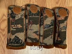 Daiwa Coach Collection Cart Golf Bag TAPESTRY GOLFERS Headcovers Vintage 6 Way