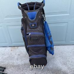 Datrek DG Lite II Black/Royal Blue Golf Cart Bag with15-Way