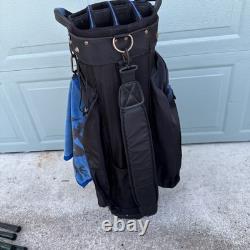 Datrek DG Lite II Black/Royal Blue Golf Cart Bag with15-Way