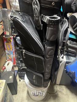 Datrek Golf Cart Bag 16 Way Club Dividers 11 Pockets & Carry Strap Black Used