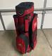 Datrek Miller High Life Beer Golf Cart Bag, 14 Way Top, Red, Clean Rain Cover