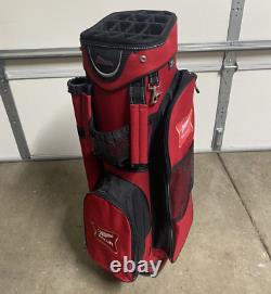 Datrek Miller High Life Beer Golf Cart Bag, 14 Way Top, Red, Clean Rain Cover