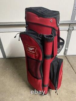 Datrek Miller High Life Beer Golf Cart Bag, 14 Way Top, Red, Clean Rain Cover