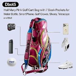 Dbot5 Hail Mary Pink Golf Cart Bag with 7 Sleek Pocket & Made from Premium Vinyl
