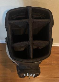 EXCELLENT Callaway Cart/Carry Golf Bag 6 Divider Black Gray White With Wheels