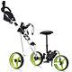 Foldable 3 Wheel Push Pull Golf Club Cart Trolley Withseat Scoreboard Bag Swivel