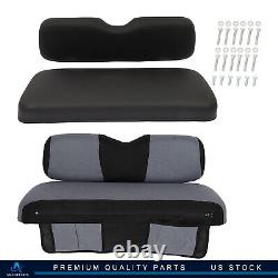 For EZGO TXT Black Golf Cart Front Cushion Set WithCushion Cover+Storage Bag Free