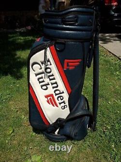 Founders Club Leather 6 Divider 35 In Tall Cart Golf Bag Red White And Blue