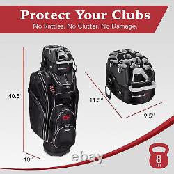 Founders Club Premium Cart Bag with 14 Way Organizer Divider Top