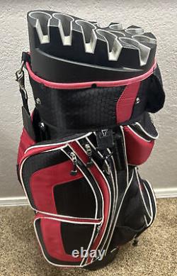 Founders Club Premium Golf Cart Bag with 14 Way Organizer with Cooler Red/Black