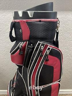 Founders Club Premium Golf Cart Bag with 14 Way Organizer with Cooler Red/Black