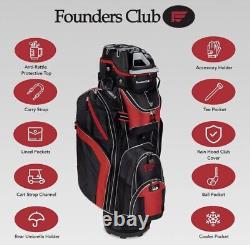 Founders Club Waterproof Cart Bag 14 Way Organizer Divider Top Black/Grey EXE