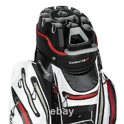 Founders Club Waterproof Premium Cart Bag 14 Way Organizer Divider Top White