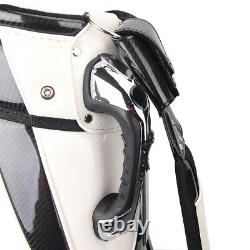 GUIOTE GOLF PREMIUM CADDIE STAFF CART BAG WHITE KING SKULL 10 TOP withRAINHOOD