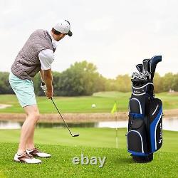 Golf Bag 14-Way Divider Golf Cart Bag with9 Zipper Pockets Rain Hood Glove Sticker