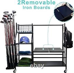 Golf Bag Organizer-Storage Garage-fit for 2 Sports Bag and Other Golf Accessorie