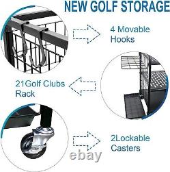 Golf Bag Organizer-Storage Garage-fit for 2 Sports Bag and Other Golf Accessorie