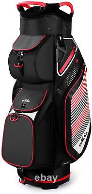 Golf Cart Bag 14 Dividers Top Clubs Organizer Lightweight with Cooler Pouch