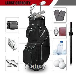 Golf Cart Bag 14 Dividers Top Clubs Organizer Lightweight with Cooler Pouch