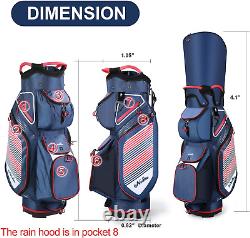 Golf Cart Bag 14 Dividers Top Clubs Organizer Lightweight with Cooler Pouch, Dus