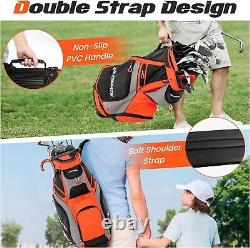 Golf Cart Bag, 14 Way Top Dividers Golf Bag WithPockets & Umbrella Holder