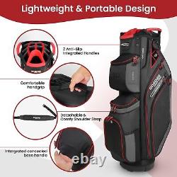 Golf Cart Bag, 14-Way Top Full-Length Divider Golf Club Bag with Cooler, Rain