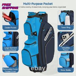 Golf Cart Bag 15 Way Organizer Divider Top Golf Club Cart Bag for Men Blue Navy