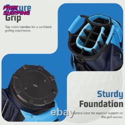 Golf Cart Bag 15 Way Organizer Divider Top Golf Club Cart Bag for Men Blue Navy