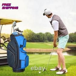 Golf Cart Bag 15 Way Organizer Divider Top Golf Club Cart Bag for Men Blue Navy