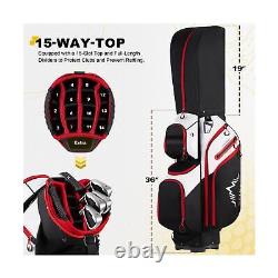 Golf Cart Bag, 15 Way Organizer Divider Top with Handles and Rain Cover