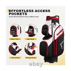 Golf Cart Bag, 15 Way Organizer Divider Top with Handles and Rain Cover