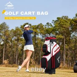 Golf Cart Bag, 15 Way Organizer Divider Top with Handles and Rain Cover