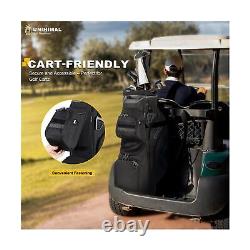 Golf Cart Bag, 15 Way Organizer Divider Top with Handles and Rain Cover Black