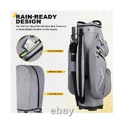 Golf Cart Bag, 15 Way Organizer Divider Top with Handles and Rain Cover Grey