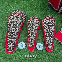 Golf Cart Bag GLOVELT? 8 Dividers Red Leopard Pattern With Head Cover, Towel