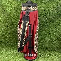 Golf Cart Bag GLOVELT? 8 Dividers Red Leopard Pattern With Head Cover, Towel