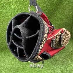 Golf Cart Bag GLOVELT? 8 Dividers Red Leopard Pattern With Head Cover, Towel
