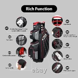 Golf Cart Bag Golf Club Bag with Cooler 14 Way Top Full Length Divider