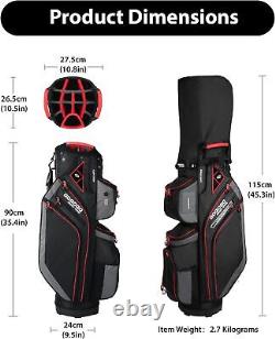 Golf Cart Bag Golf Club Bag with Cooler 14 Way Top Full Length Divider