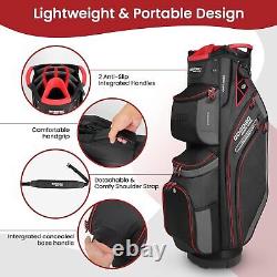 Golf Cart Bag Golf Club Bag with Cooler 14 Way Top Full Length Divider