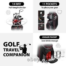 Golf Cart Bag Golf Club Bag with Cooler 14 Way Top Full Length Divider