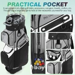 Golf Cart Bag Molded Lock Top Golf Bag with14-Way Full Length Dividers 11 Pockets