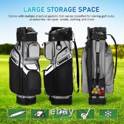 Golf Cart Bag Molded Lock Top Golf Bag with14-Way Full Length Dividers 11 Pockets