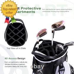 Golf Cart Bag with 14-Way Divider Top, Ample Storage Space, Men'S Golf Bag with